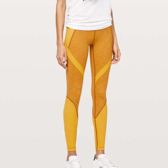 Lululemon Early Extension High-Rise Tight - Heathered Fools Gold/Honey Lemon - Picture 2 of 10